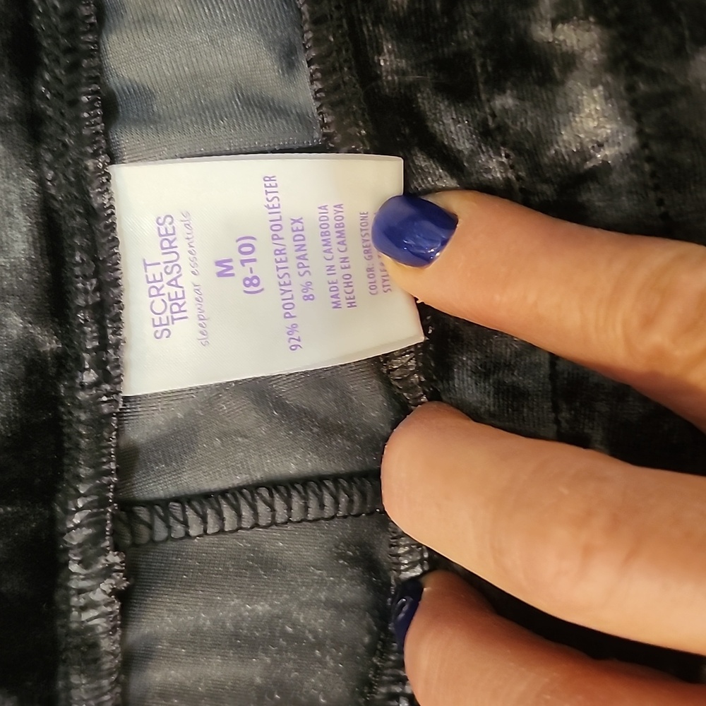 Grey Crushed Velvet Jogger/lounge Pants - Picture 3 of 3
